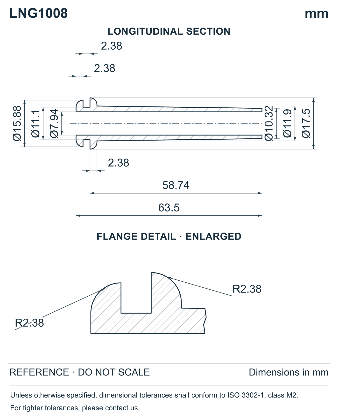 Wire Grommets - Long Neck profile reference; appearance varies with size and material