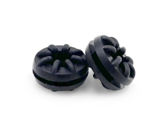 Two ribbed rubber profiles from the vibration grommet product range