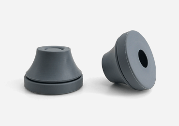 Two WPG cable-entry rubber profiles showing the tapered body and panel mounting groove